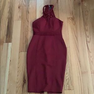 Burgundy mini dress